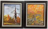 Untitled by Leonard Dimmick, Oil on board, sold Aug 2024
