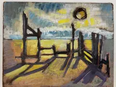 Untitled by Nora Hauser, Oil on board, sold Aug 2024