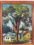 Untitled by Nora Hauser, Oil on board, sold Aug 2024