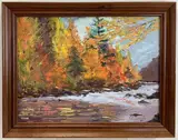 Untitled by Leonard Dimmick, Oil on board, sold Aug 2024