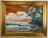 Untitled by Leonard Dimmick, Oil on board, sold Aug 2024