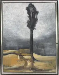 Gray day in the Andes by Fernando Montes, Oil on board, sold Aug 2024