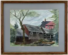 Stovers Mill by Leonard Dimmick, Watercolor, sold Aug 2024
