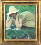 Untitled by Edvard Olund Hansen, Oil on board, sold Aug 2024