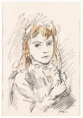 Young Girl by Robert Philipp, Ink and watercolor, sold Aug 2024