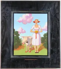 As the tequila wore off, Malvola was beginning to have second thoughts by Jerry D. Cornelia, Oil on canvas, sold Aug 2024