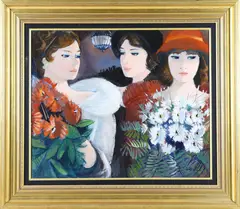 Fete by Charles Levier, Oil on canvas, sold Sep 2024