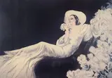 Young Woman with Flowers by Louis Icart, Lithograph of Icart's "Young Woman with Flowers", sold Oct 2024