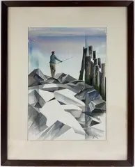 Untitled by Martin Jack Zipin, Oil on board, sold Oct 2024