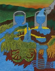 Untitled by Peter Pongratz, Watercolor and pen on paper, sold Nov 2024