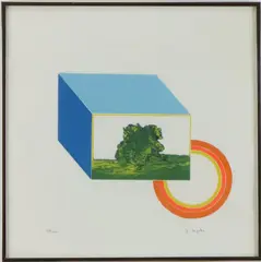 Sunset by Francisco Copello, Woodblock, sold Nov 2024