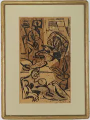 Untitled by Leonard Nelson, Woodblock print, sold Nov 2024