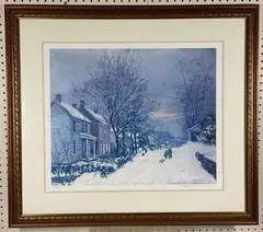 The Village in Winter by Edward Willis Redfield, Lithograph, sold Dec 2024