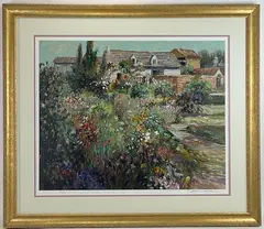 English Garden by Henri Plisson, Serigraph, sold Dec 2024