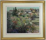 English Garden by Henri Plisson, Serigraph, sold Dec 2024