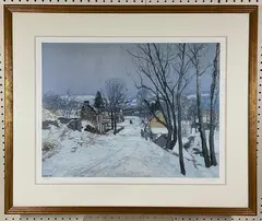 The Road to Center Bridge by Edward Willis Redfield, Lithograph, sold Jan 2025