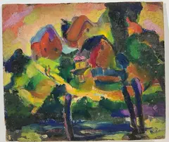 Untitled by Richard Rogers, Oil on board, sold Feb 2025