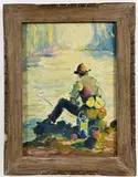 Untitled by Richard Rogers, Oil on board, sold Feb 2025
