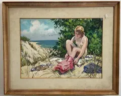 Untitled by Morgan Dennis, Watercolor/gouache, sold Feb 2025