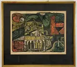 Torcello Vencie by Irving Amen, Woodblock print, sold Feb 2025