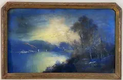 Hudson River Landscape by William Henry Chandler, Pastel "Hudson River Landscape", sold Mar 2025
