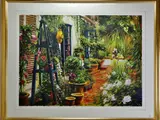 Through the French Doors by Greg Singley, Lithograph print "Through the French Doors", sold May 2025