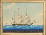 Hre Pellegrin / Dessinateur de Navires / Rue Thiars, 46/ 3me Etage/ Marseille by Honoré Pellegrin, Watercolor on paper "Barque A, sold May 2025