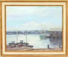 Lobster Boats, MA by John E. Berninger, Oil on canvas, sold Jun 2025