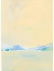 The Narrow to Paradise; Lake George by Violet Oakley, Watercolor and gouache, sold Jun 2025