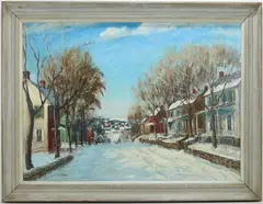 Sellersville Street by Walter Emerson Baum, Oil on board, sold Jun 2025