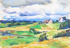 Woolwich, Maine by John Fulton Folinsbee, Oil on board, sold Jun 2025