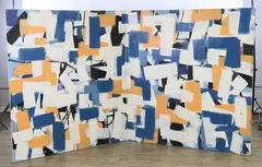 Syncopation #1, by Louis Tavelli, Oil on canvas diptych, sold Jun 2025