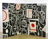 Paleolithic by Louis Tavelli, Oil on canvas diptych, sold Jun 2025