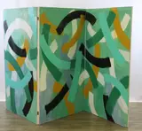 Broad Brush Abstracts by Louis Tavelli, Oil on canvas triptych, sold Jun 2025