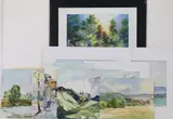 Untitled by Dwight Ashbey, Watercolor and print grouping, sold Jun 2025