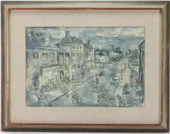 Waterfront Street by Aaron Sopher, Watercolor, sold Jun 2025