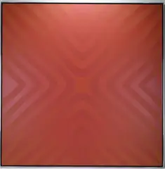 Red X (illusions series) by Elaine Etta Kahn Kurtz, Oil on canvas "Red X (illusions series)", sold Jul 2025