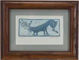 ITZEC by Helen K Siegl, Woodblock print "ITZEC", sold Jul 2025