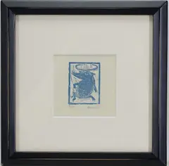 Dad by Helen K Siegl, Woodblock print "Dad", sold Jul 2025