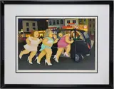 Girls in a Taxi by Beryl Cook, Lithograph, sold Aug 2025