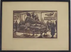 Sunday Afternoon by Marguerite Elizabeth Kumm, Woodblock, sold Aug 2025