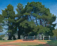 The Blue Gate by Elioth Gruner, c.1926, oil on canvas on board, sold Nov 2016