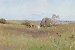 Unploughed Field by Elioth Gruner, 1916, oil on canvas on composition board, sold Nov 2016