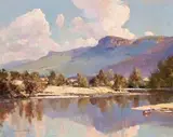 Wollondilly River by Rubery Bennett, c.1955, oil on canvas, sold Nov 2016