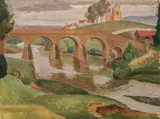 Richmond Bridge, Tasmania by Roland Wakelin, 1935, oil on composition board, sold Nov 2016