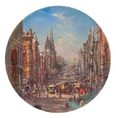 Collins Street by Robert E. Taylor-Ghee, oil on canvas, sold Nov 2016