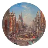 Collins Street by Robert E. Taylor-Ghee, oil on canvas, sold Nov 2016