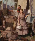 The Settlers by William Beckwith McInnes, oil on board, offered Nov 2016