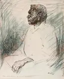 Study For A Portrait Of Albert Namatjira by William Dargie, 1958, crayon and brown ink on paper, sold Nov 2016