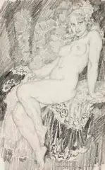 Sally by Norman Lindsay, c.1935, pencil on paper, sold Nov 2016